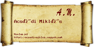 Acsádi Miklós névjegykártya