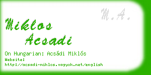 miklos acsadi business card