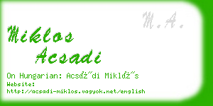 miklos acsadi business card